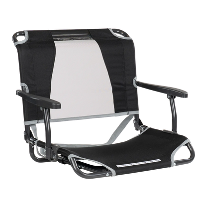 Bleacher-Friendly Big Comfort Stadium Chair with Armrests - Choice 465 - Ergonomic Portable Stadium Seat for Sports Events - Black