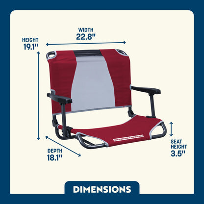 Bleacher-Friendly Big Comfort Stadium Chair with Armrests - Choice 465 - Ergonomic Portable Stadium Seat for Sports Events Detail