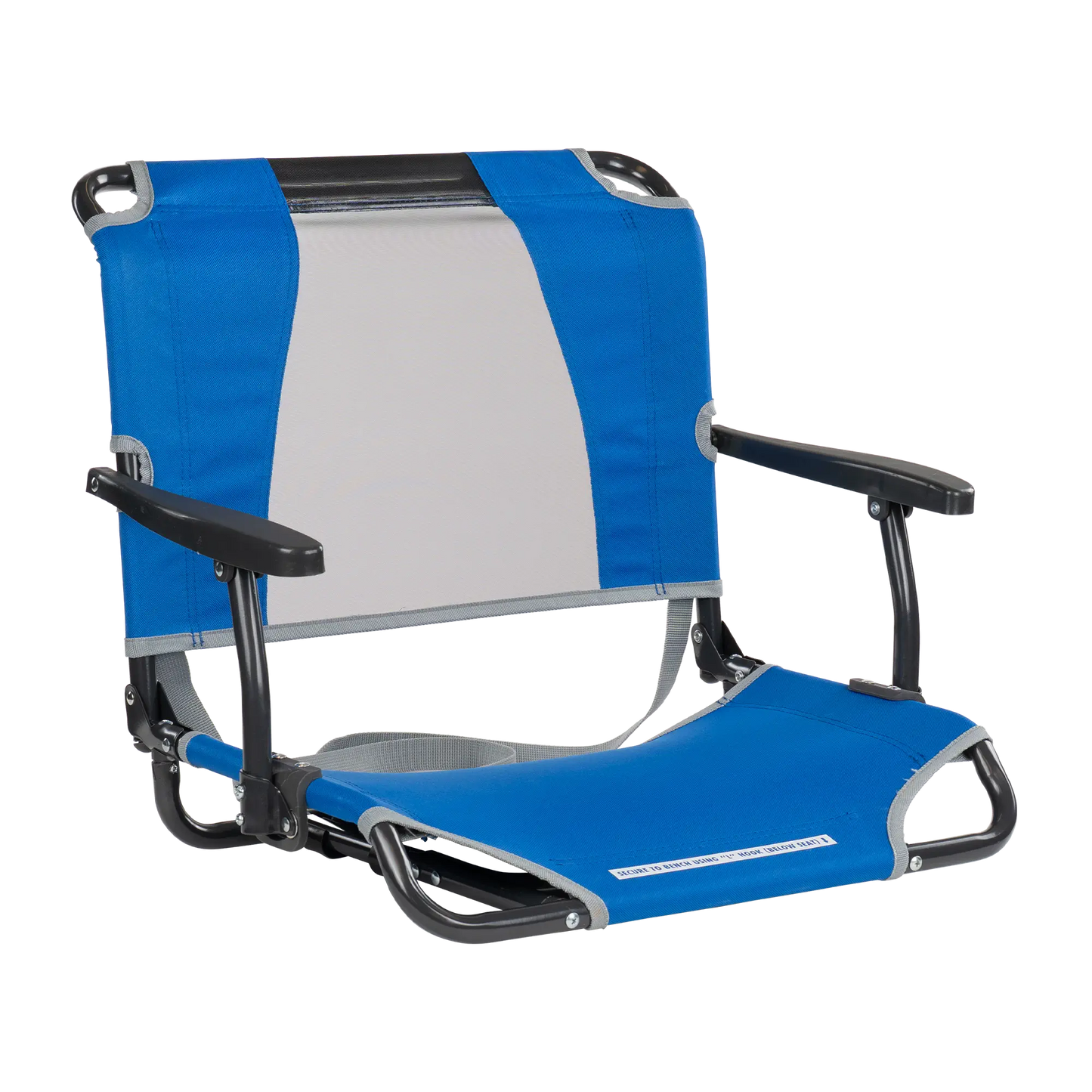 Bleacher-Friendly Big Comfort Stadium Chair with Armrests - Choice 465 - Ergonomic Portable Stadium Seat for Sports Events - Royal Blue