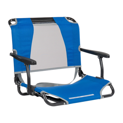 Bleacher-Friendly Big Comfort Stadium Chair with Armrests - Choice 465 - Ergonomic Portable Stadium Seat for Sports Events - Royal Blue
