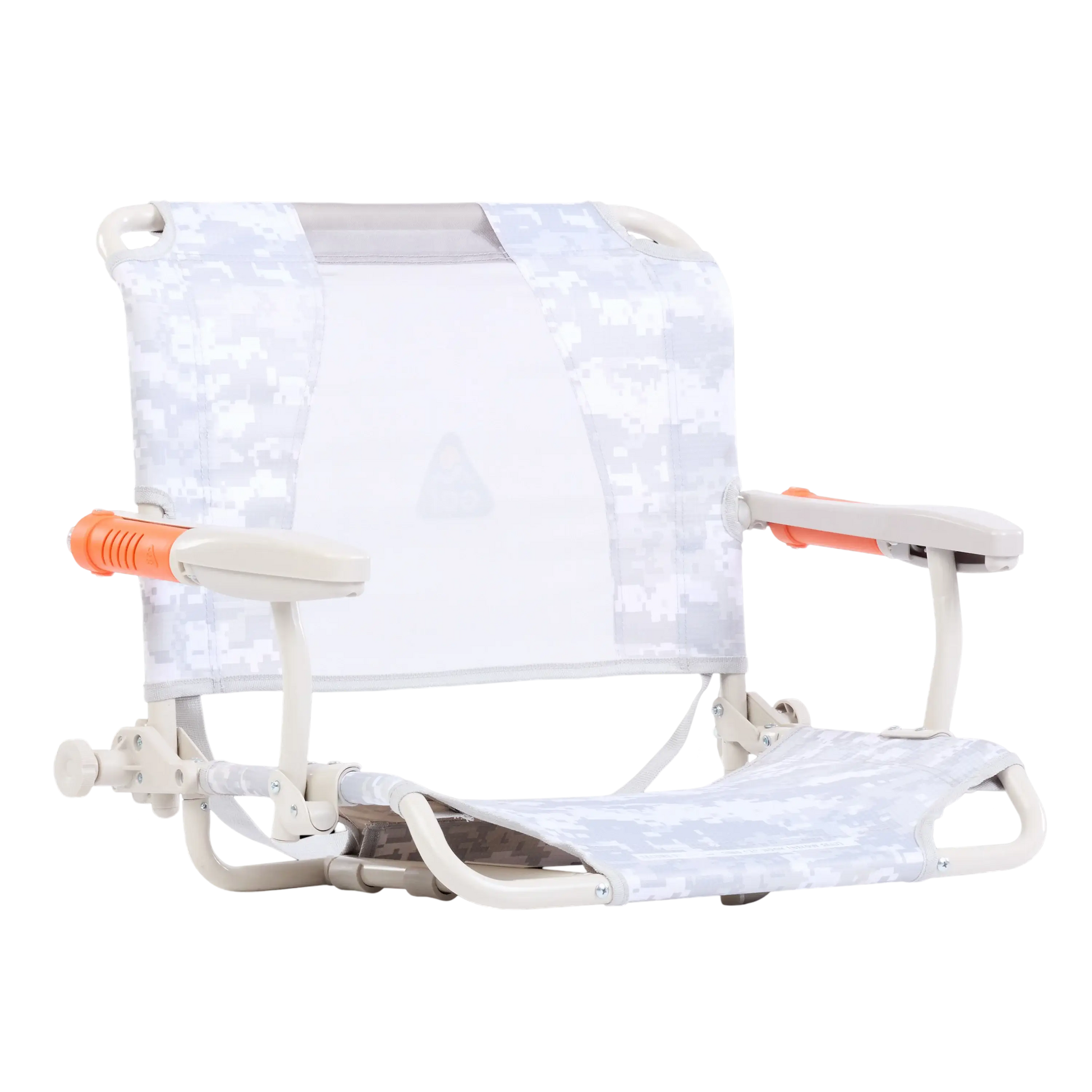 Secure-Hook Stadium Rock-Cliner - Choice 540 - Grandstand Cushion Seat with Secure Under-Bench Hooks - Snow Camo