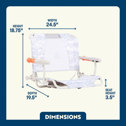 Secure-Hook Stadium Rock-Cliner - Choice 540 - Grandstand Cushion Seat with Secure Under-Bench Hooks Detail