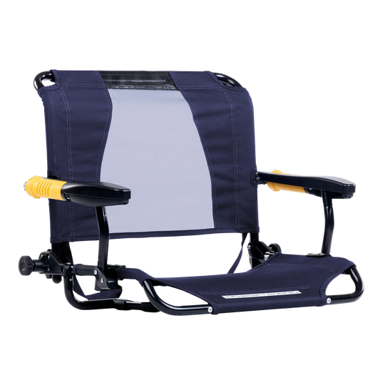Secure-Hook Stadium Rock-Cliner - Choice 540 - Grandstand Cushion Seat with Secure Under-Bench Hooks - Rich Blue
