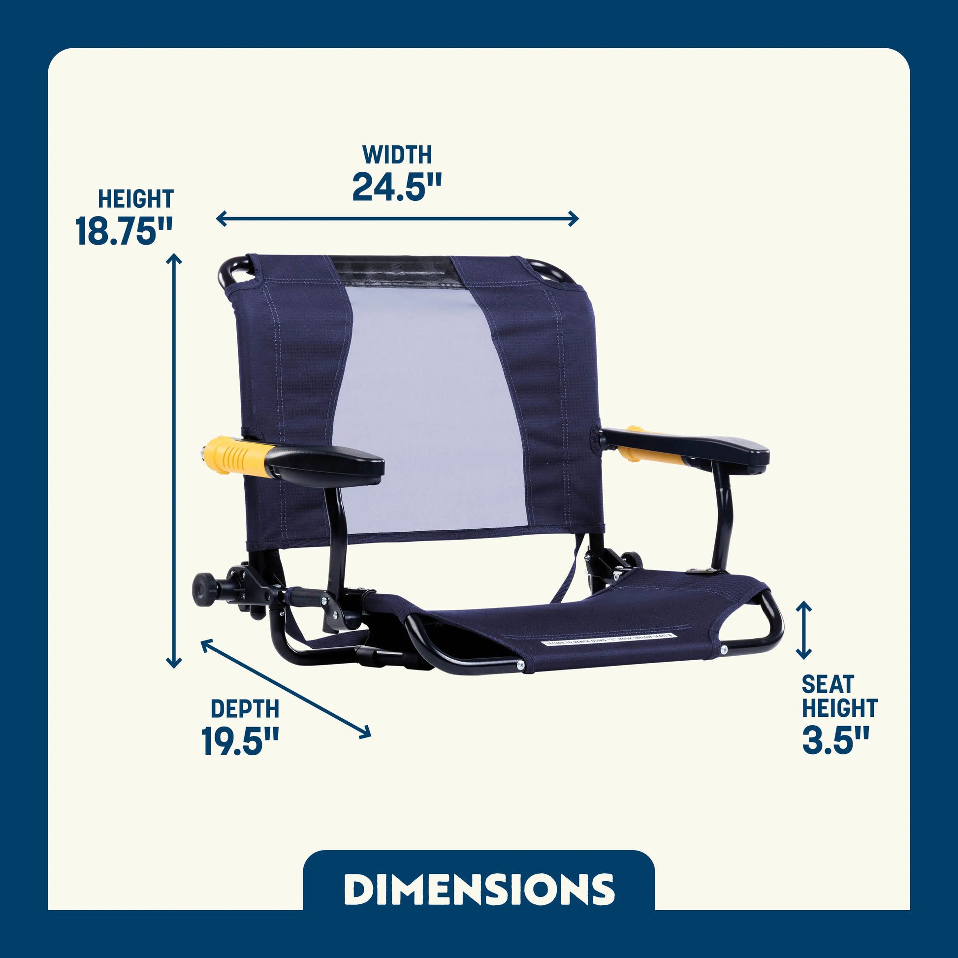 Secure-Hook Stadium Rock-Cliner - Choice 540 - Grandstand Cushion Seat with Secure Under-Bench Hooks Detail