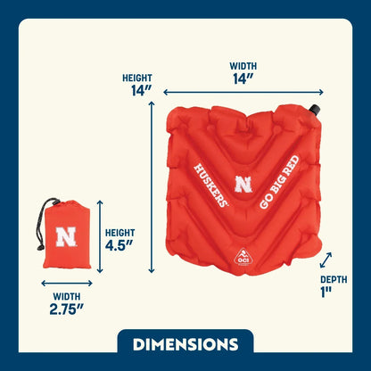 Premium College V Seat Inflatable Stadium Cushion - Nebraska Cornhuskers - Choice 277 - Gear for Camping & Outdoor Travel Detail