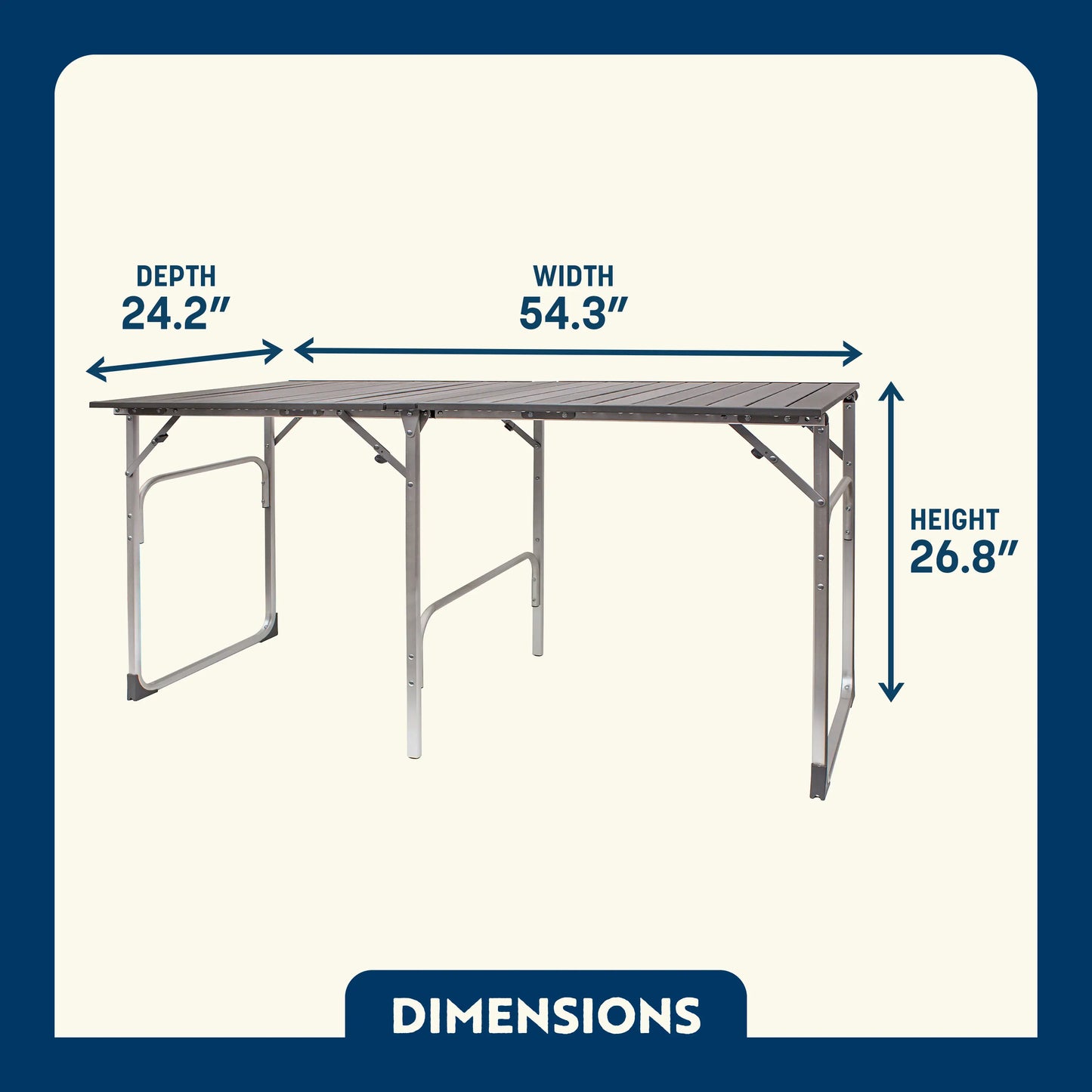 Stainless Steel BBQ Slim-Fold Table - Choice 196 - Heavy-Duty Stainless Steel Camp Cooking Gear Detail