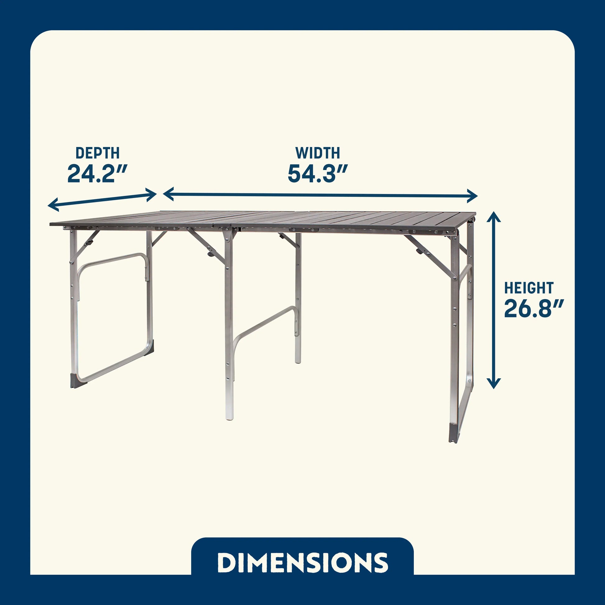 Stainless Steel BBQ Slim-Fold Table - Choice 196 - Heavy-Duty Stainless Steel Camp Cooking Gear Detail