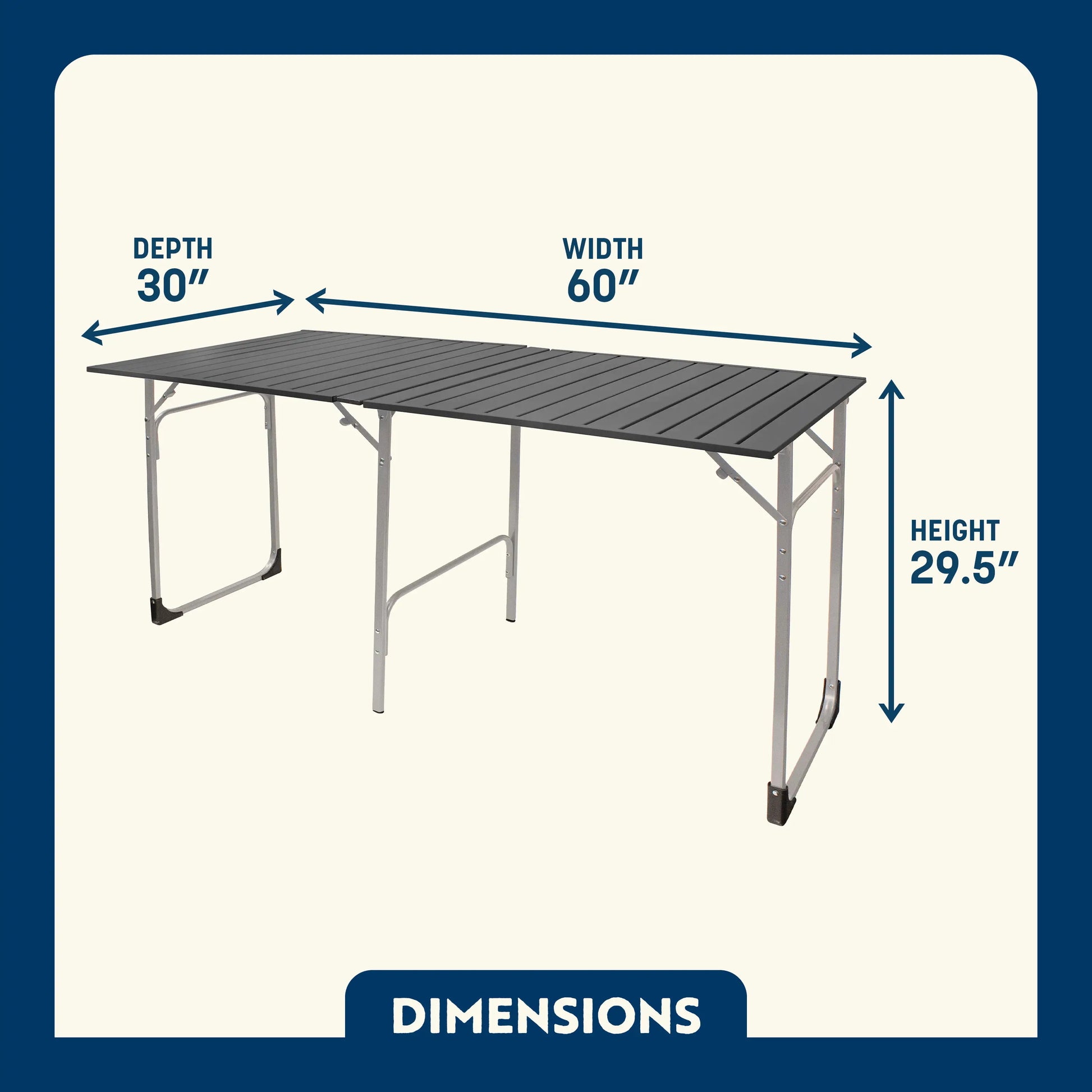 Heavy-Duty Camp Slim-Fold Table XL - Choice 651 - Heavy-Duty Stainless Steel Camp Cooking Gear Detail