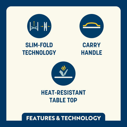 Heavy-Duty Camp Slim-Fold Table XL - Choice 651 - Heavy-Duty Stainless Steel Camp Cooking Gear Detail