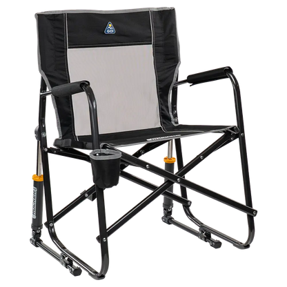 Premium All-Weather Freestyle Rocker - Choice 711 - Patented Spring-Action Rocking Chair for Camping - Black