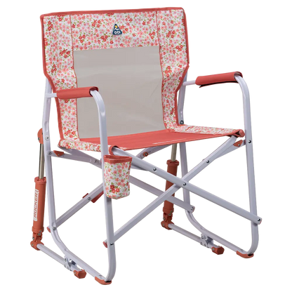 Premium All-Weather Freestyle Rocker - Choice 711 - Patented Spring-Action Rocking Chair for Camping - Pink Sundress