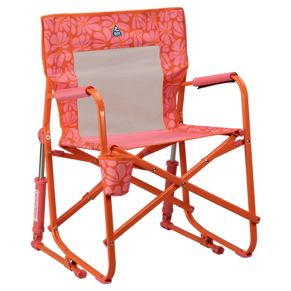 Premium All-Weather Freestyle Rocker - Choice 711 - Patented Spring-Action Rocking Chair for Camping - Pink/Orange