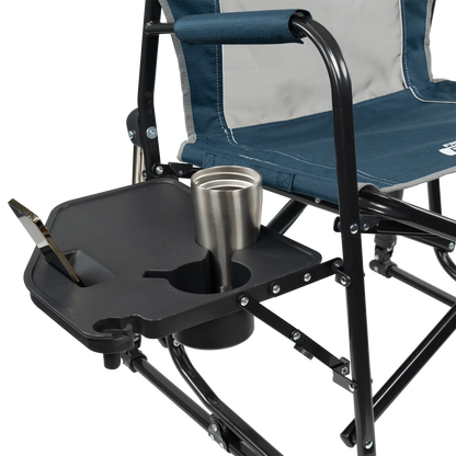 Luxury Camp Freestyle Rocker with Side Table - Choice 853 - Patented Spring-Action Rocking Chair for Camping Detail