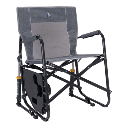 Luxury Camp Freestyle Rocker with Side Table - Choice 853 - Patented Spring-Action Rocking Chair for Camping Detail
