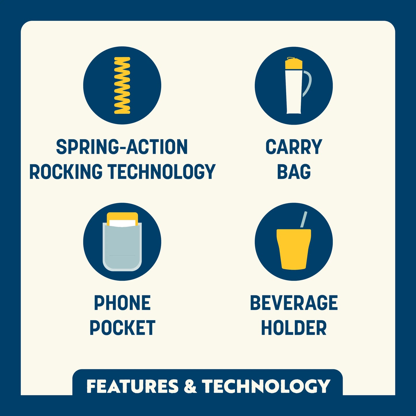 Patented Spring-Action Pod Rocker - Choice 933 - RoadTrip Rocker Smooth Motion Camp Chair Detail