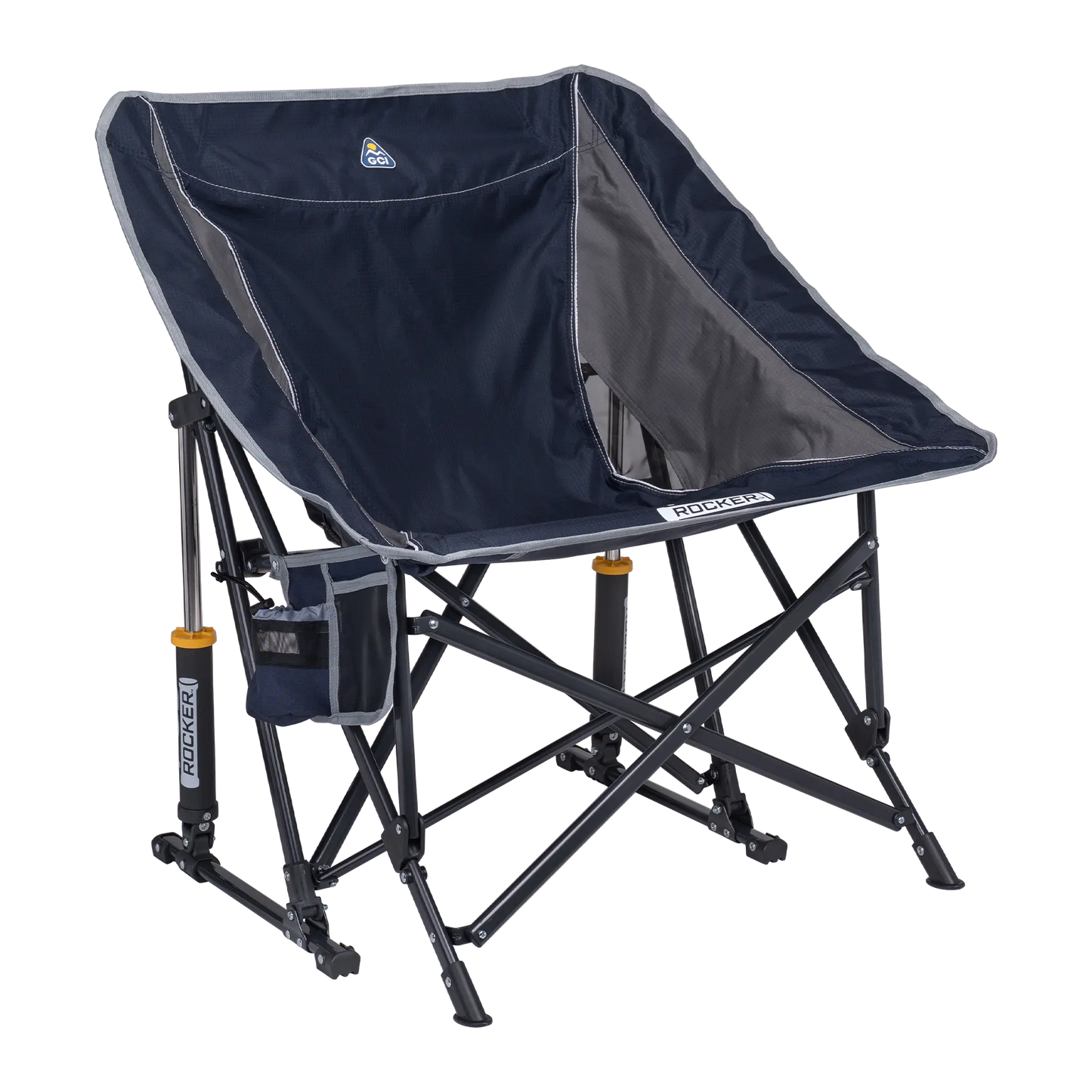 Patented Spring-Action Pod Rocker - Choice 933 - RoadTrip Rocker Smooth Motion Camp Chair - Indigo