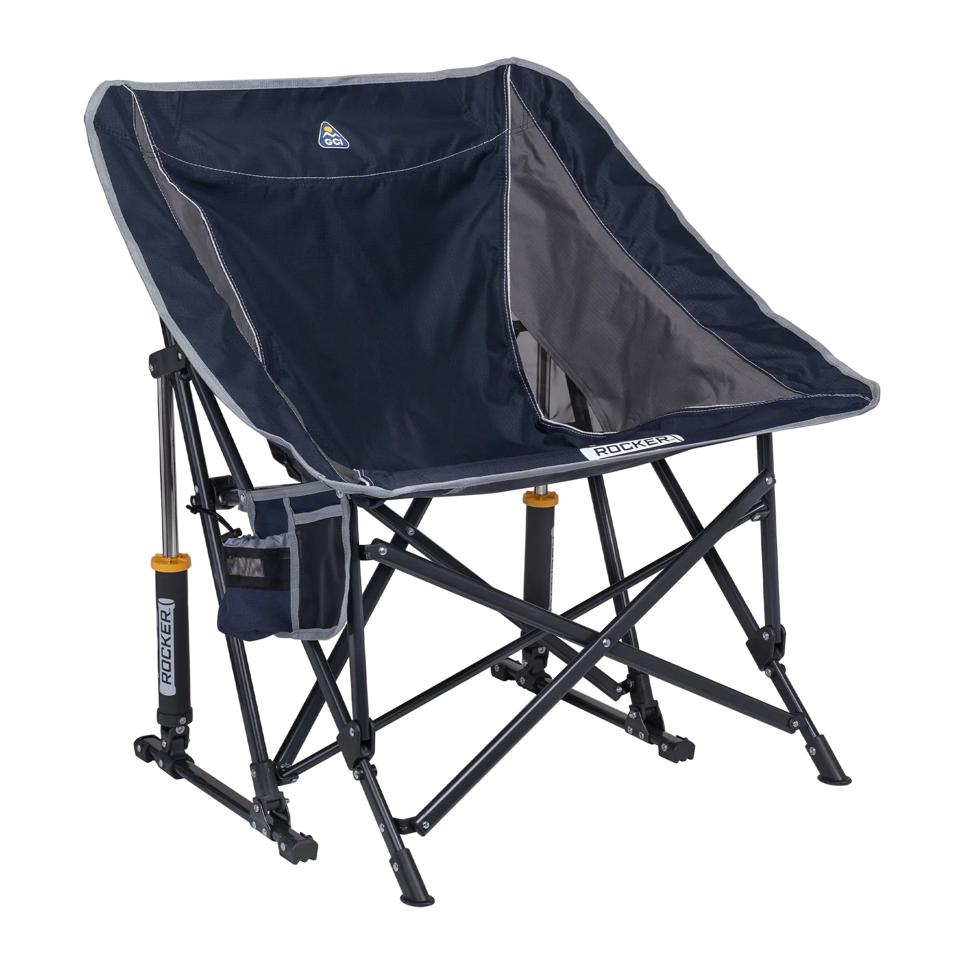 Patented Spring-Action Pod Rocker - Choice 933 - RoadTrip Rocker Smooth Motion Camp Chair - Indigo