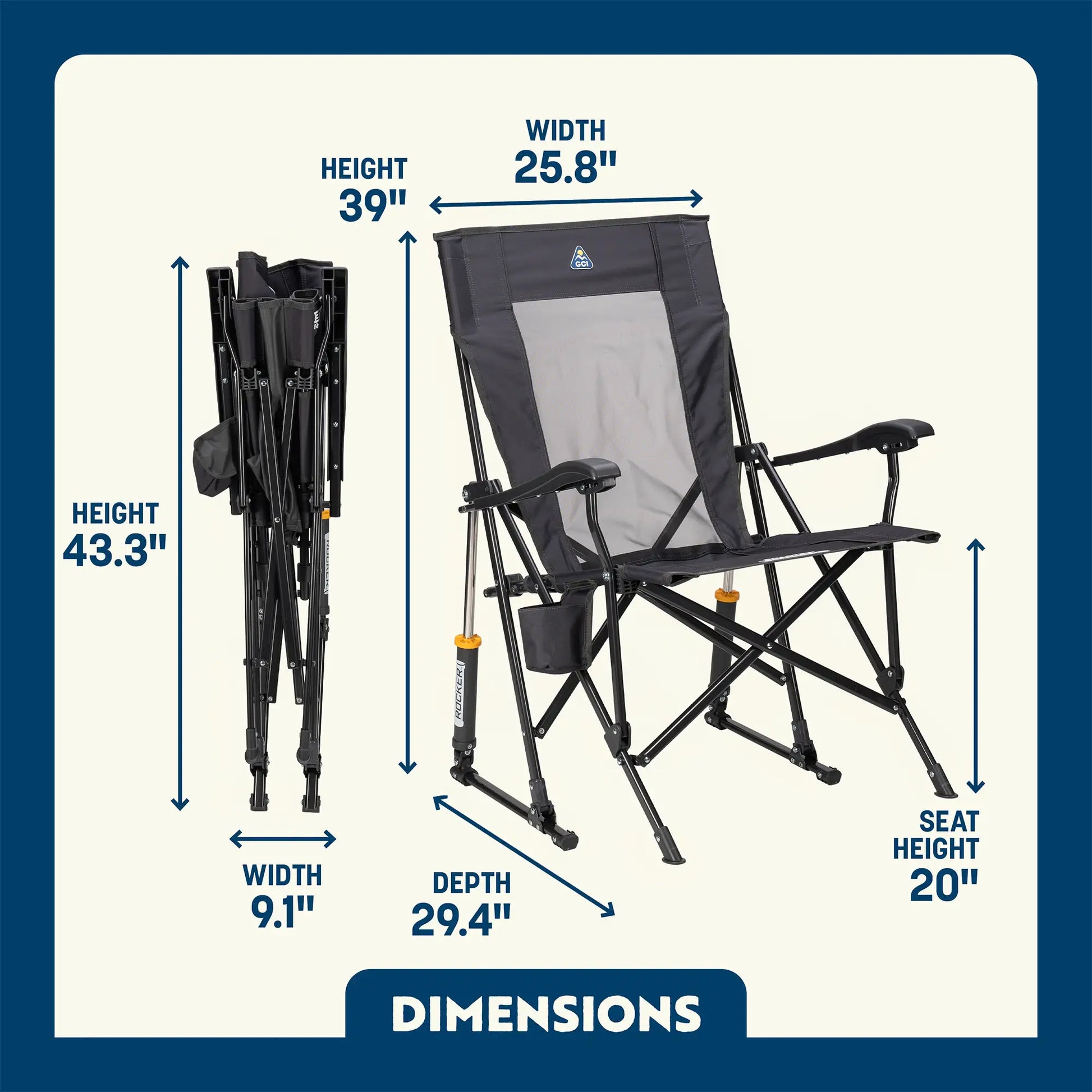 Smooth Motion RoadTrip Rocker - Choice 855 - RoadTrip Rocker Smooth Motion Camp Chair Detail