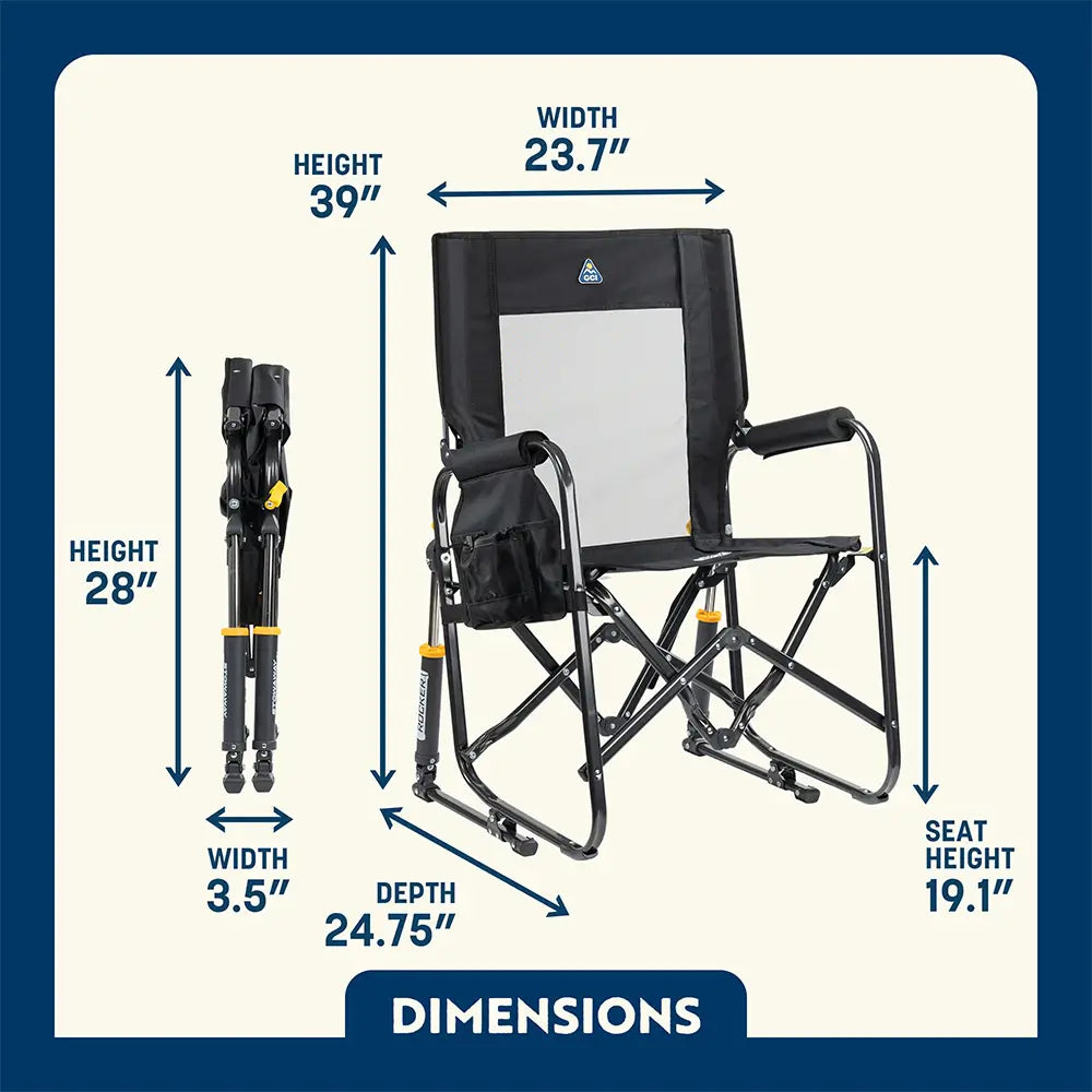 Lightweight Messenger Stowaway Rocker - Choice 794 - Premium Slim-Fold Compact Chair with Messenger Bag Detail