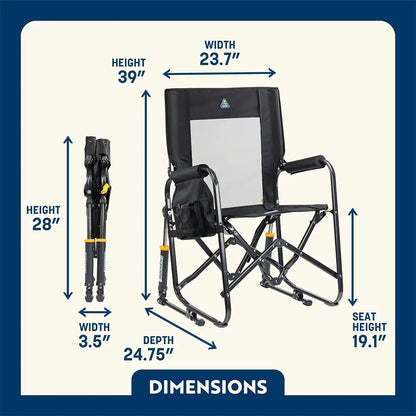 Lightweight Messenger Stowaway Rocker - Choice 794 - Premium Slim-Fold Compact Chair with Messenger Bag Detail