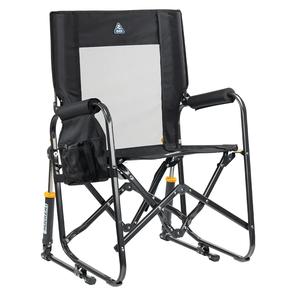 Lightweight Messenger Stowaway Rocker - Choice 794 - Premium Slim-Fold Compact Chair with Messenger Bag - Black