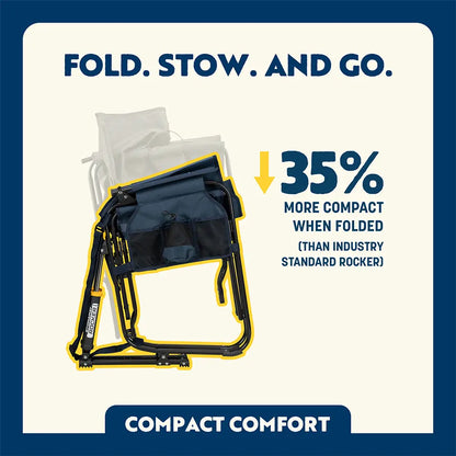 Lightweight Messenger Stowaway Rocker - Choice 794 - Premium Slim-Fold Compact Chair with Messenger Bag Detail