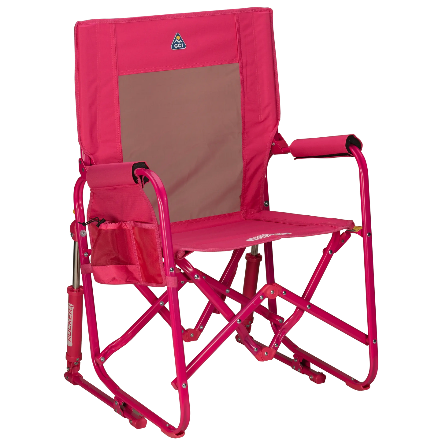 Lightweight Messenger Stowaway Rocker - Choice 794 - Premium Slim-Fold Compact Chair with Messenger Bag - Bright Pink