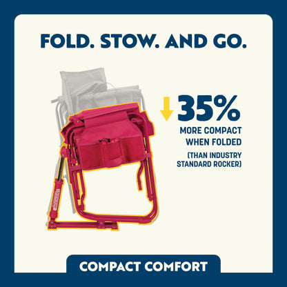 Lightweight Messenger Stowaway Rocker - Choice 794 - Premium Slim-Fold Compact Chair with Messenger Bag Detail