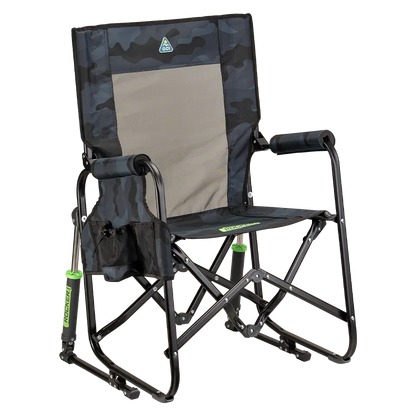 Lightweight Messenger Stowaway Rocker - Choice 794 - Premium Slim-Fold Compact Chair with Messenger Bag - Stealth Camo