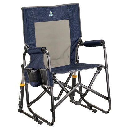 Lightweight Messenger Stowaway Rocker - Choice 794 - Premium Slim-Fold Compact Chair with Messenger Bag - Navy Topo