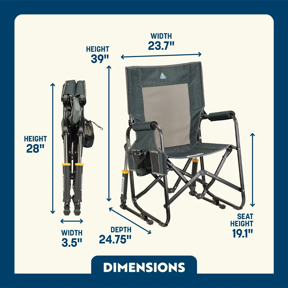 Lightweight Messenger Stowaway Rocker - Choice 794 - Premium Slim-Fold Compact Chair with Messenger Bag Detail