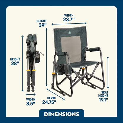 Lightweight Messenger Stowaway Rocker - Choice 794 - Premium Slim-Fold Compact Chair with Messenger Bag Detail