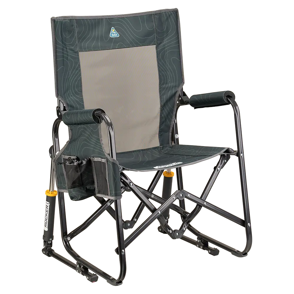 Lightweight Messenger Stowaway Rocker - Choice 794 - Premium Slim-Fold Compact Chair with Messenger Bag - Hunter Topo