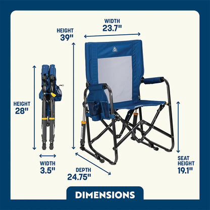 Lightweight Messenger Stowaway Rocker - Choice 794 - Premium Slim-Fold Compact Chair with Messenger Bag Detail