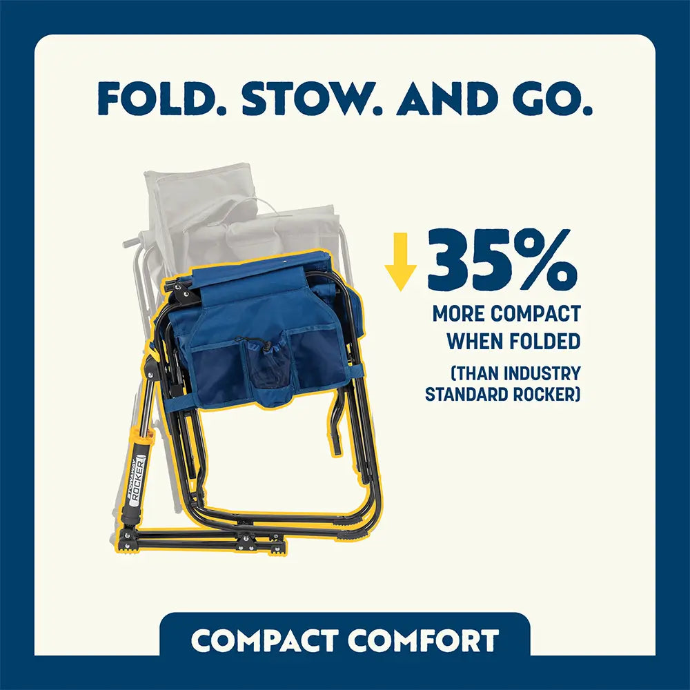 Lightweight Messenger Stowaway Rocker - Choice 794 - Premium Slim-Fold Compact Chair with Messenger Bag Detail