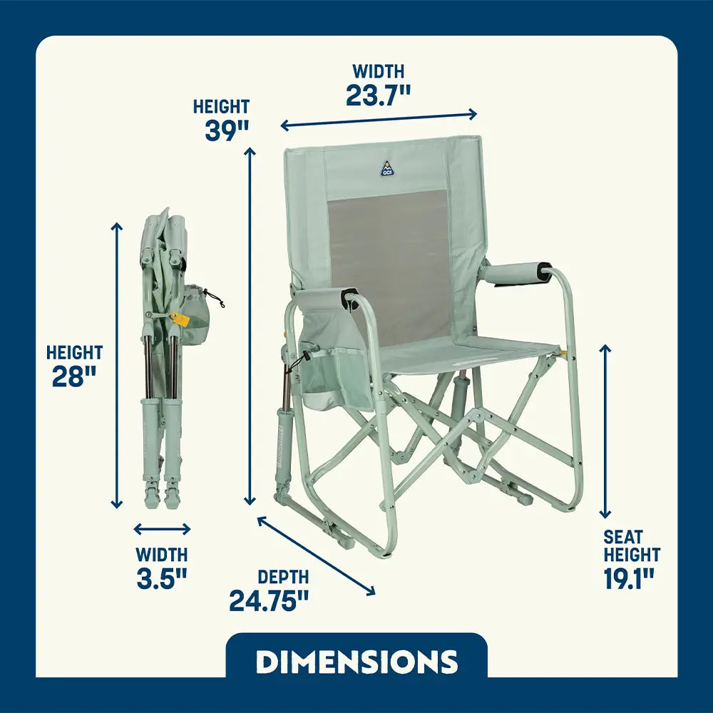 Lightweight Messenger Stowaway Rocker - Choice 794 - Premium Slim-Fold Compact Chair with Messenger Bag Detail