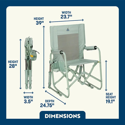 Lightweight Messenger Stowaway Rocker - Choice 794 - Premium Slim-Fold Compact Chair with Messenger Bag Detail