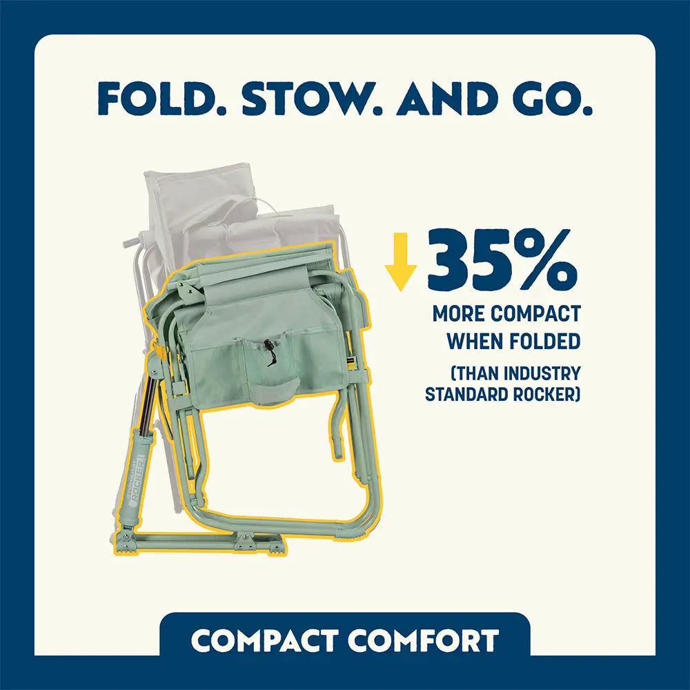 Lightweight Messenger Stowaway Rocker - Choice 794 - Premium Slim-Fold Compact Chair with Messenger Bag Detail
