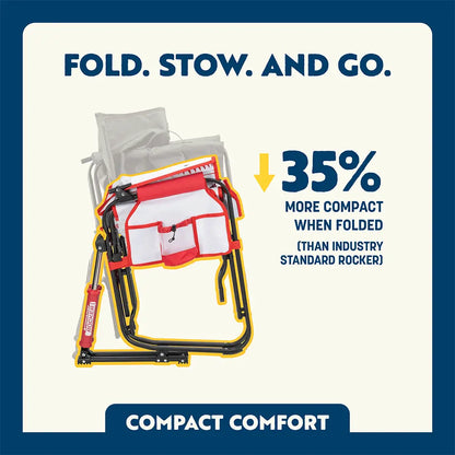 Lightweight Messenger Stowaway Rocker - Choice 794 - Premium Slim-Fold Compact Chair with Messenger Bag Detail