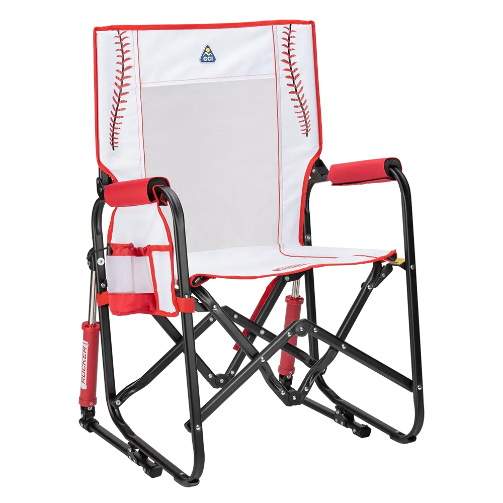 Lightweight Messenger Stowaway Rocker - Choice 794 - Premium Slim-Fold Compact Chair with Messenger Bag - Baseball