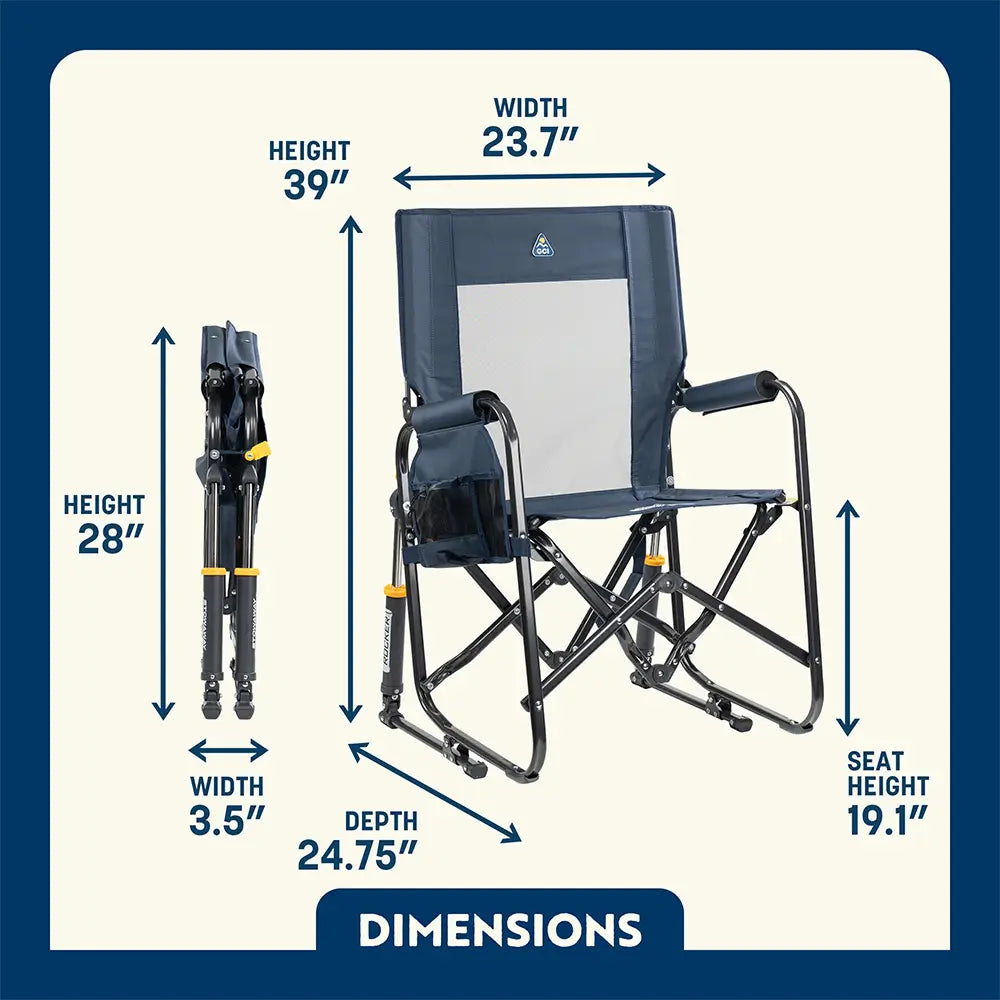 Lightweight Messenger Stowaway Rocker - Choice 794 - Premium Slim-Fold Compact Chair with Messenger Bag Detail
