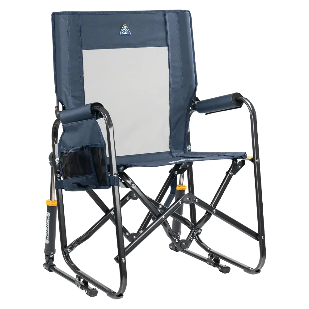 Lightweight Messenger Stowaway Rocker - Choice 794 - Premium Slim-Fold Compact Chair with Messenger Bag - Denim