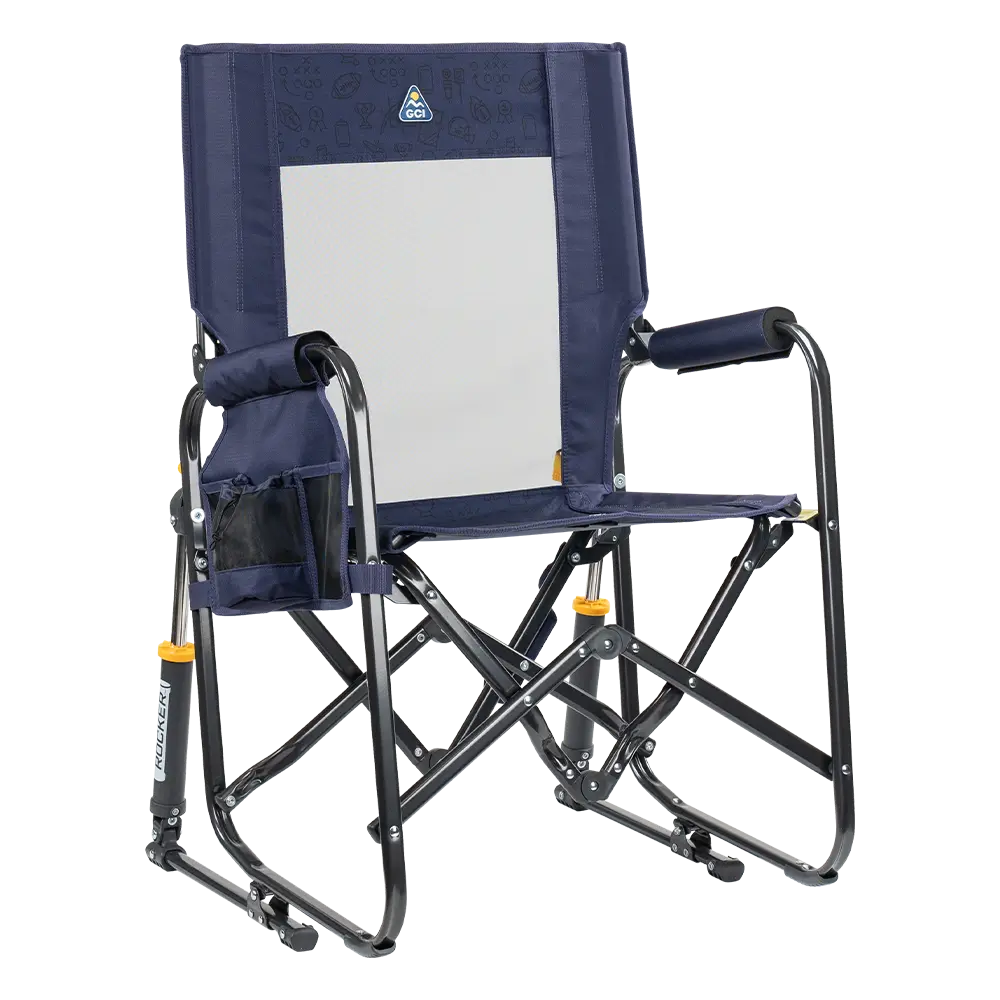 Lightweight Messenger Stowaway Rocker - Choice 794 - Premium Slim-Fold Compact Chair with Messenger Bag - Tailgater Rich Blue