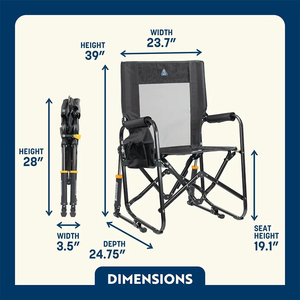 Lightweight Messenger Stowaway Rocker - Choice 794 - Premium Slim-Fold Compact Chair with Messenger Bag Detail