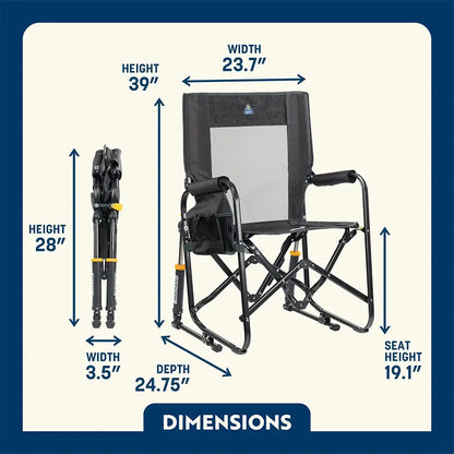 Lightweight Messenger Stowaway Rocker - Choice 794 - Premium Slim-Fold Compact Chair with Messenger Bag Detail