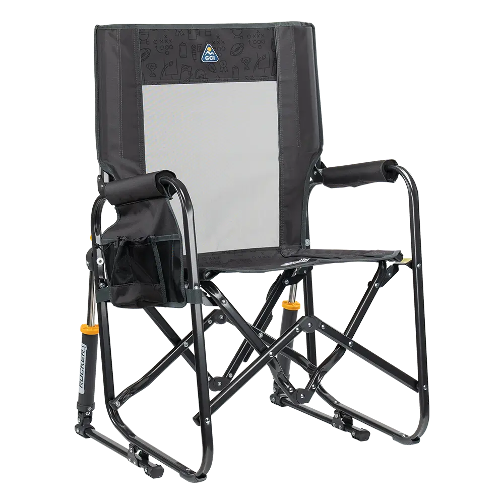 Lightweight Messenger Stowaway Rocker - Choice 794 - Premium Slim-Fold Compact Chair with Messenger Bag - Tailgater Dark Charcoal