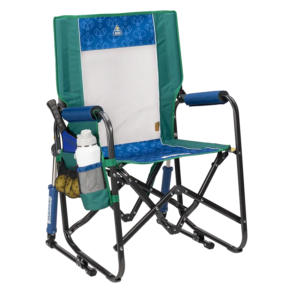 Lightweight Messenger Stowaway Rocker - Choice 794 - Premium Slim-Fold Compact Chair with Messenger Bag - Pickleball Green