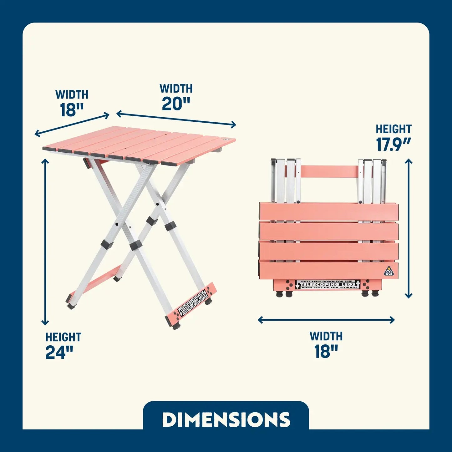 Heavy-Duty Compact Camp Table 20 - Choice 513 - Gear for Camping & Outdoor Travel Detail