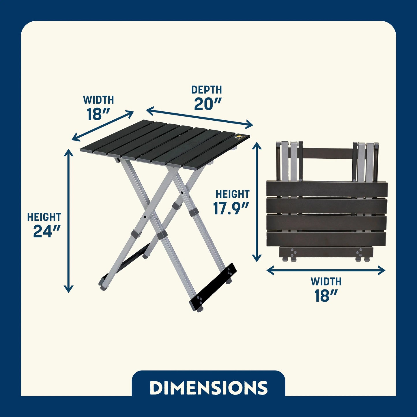 Heavy-Duty Compact Camp Table 20 - Choice 513 - Gear for Camping & Outdoor Travel Detail