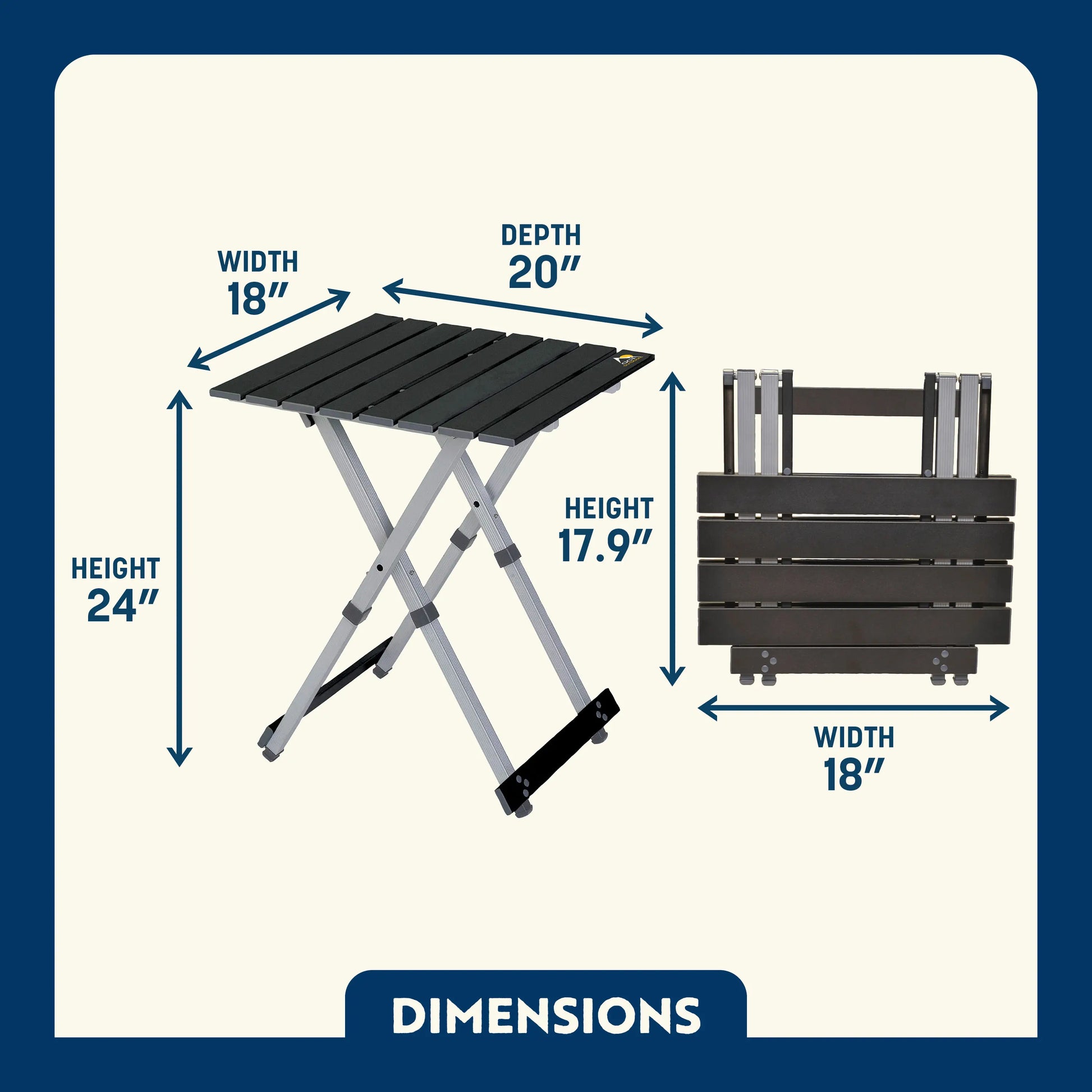 Heavy-Duty Compact Camp Table 20 - Choice 513 - Gear for Camping & Outdoor Travel Detail